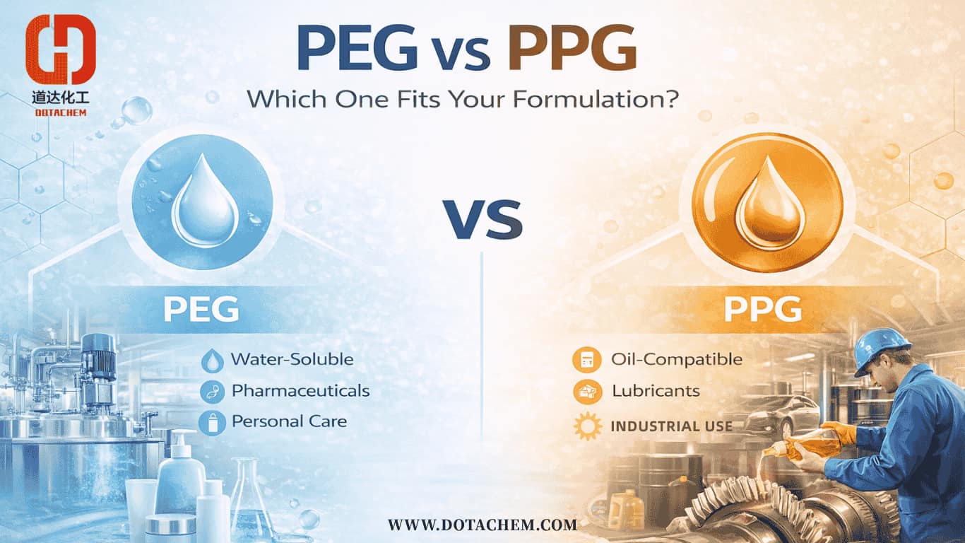 Polyetylenglykol (PEG) vs polypropylenglykol (PPG): Vilket är rätt för din formulering?